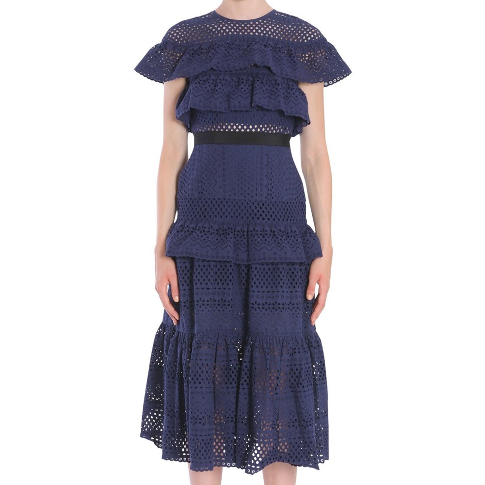 Self Portrait Cotton Broderie Dress 4
